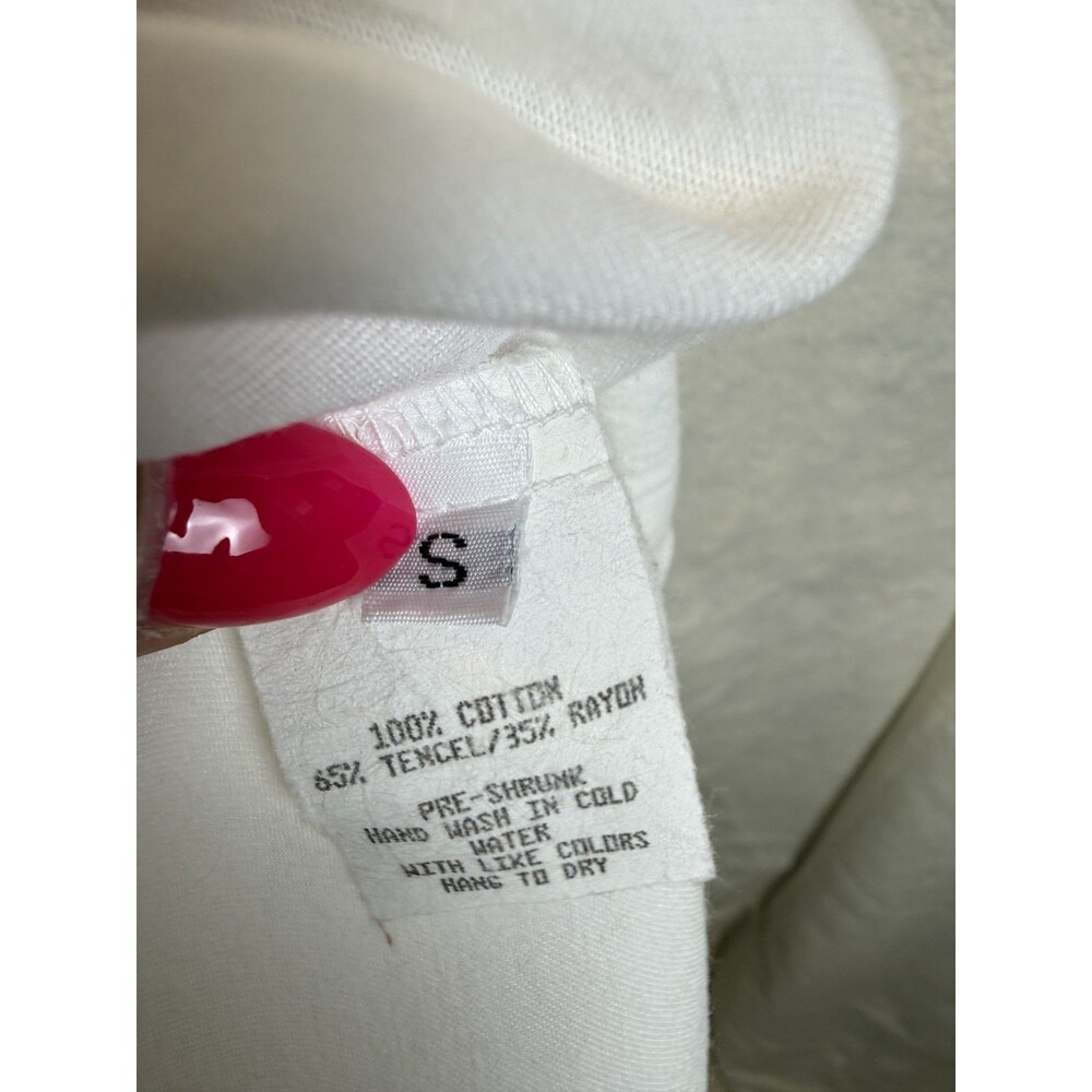 Lauren K. Sport Mixed-Media Terry Cloth & Tencel Bright White Maxi – Size Small - Picture 5 of 9